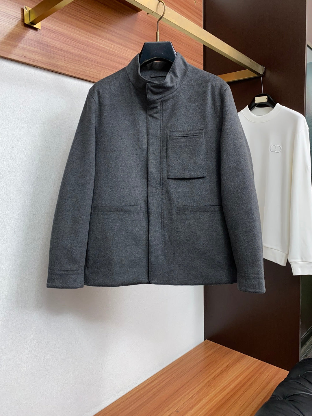 ZEGNA 2026 Fall/Winter New Arrival Wool Stand-Collar Down Jacket