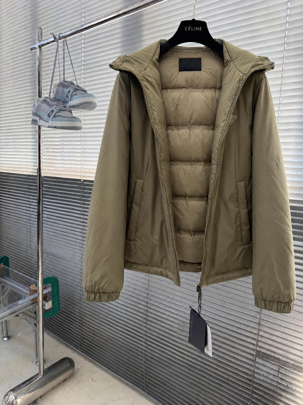 Prada ’90s-Inspired Utility Down Jacket | 90% White Duck Down