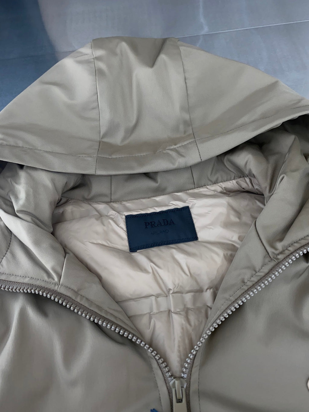 Prada ’90s-Inspired Utility Down Jacket | 90% White Duck Down