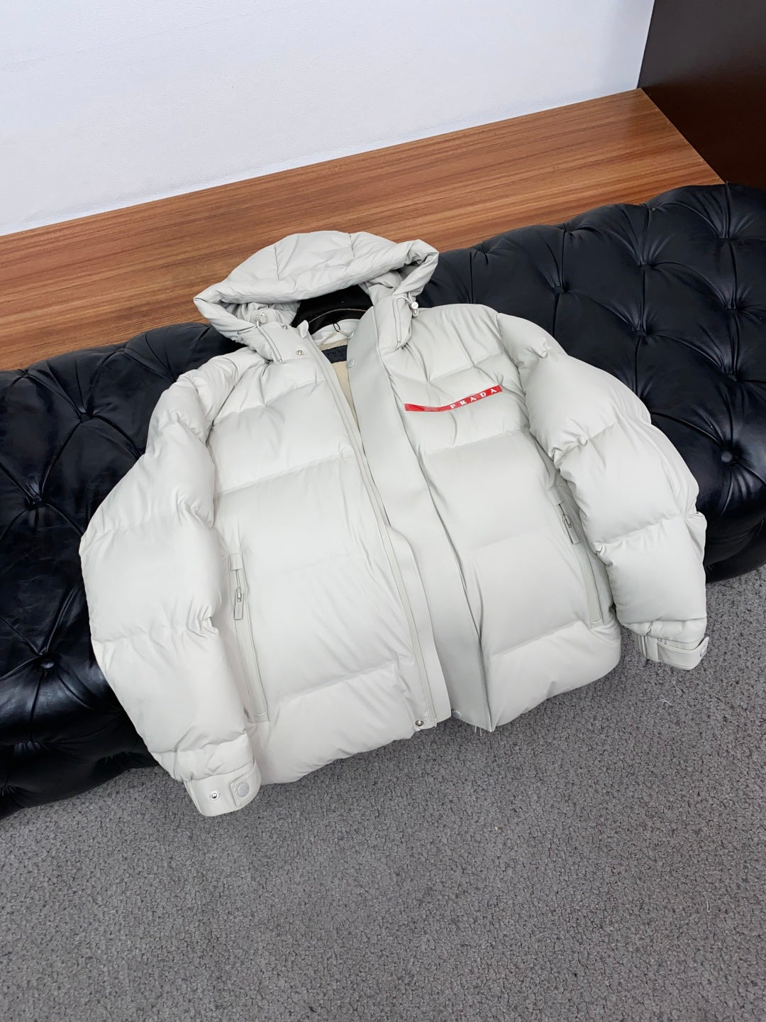 PRADA Hooded Down Jacket | Quilted Design & Modern Urban Style