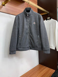 MONCLER Men’s Wool Stand-Collar Jacket | Refined Business-Casual Style